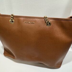 Michael Kors Tan Tote with Gold Accents